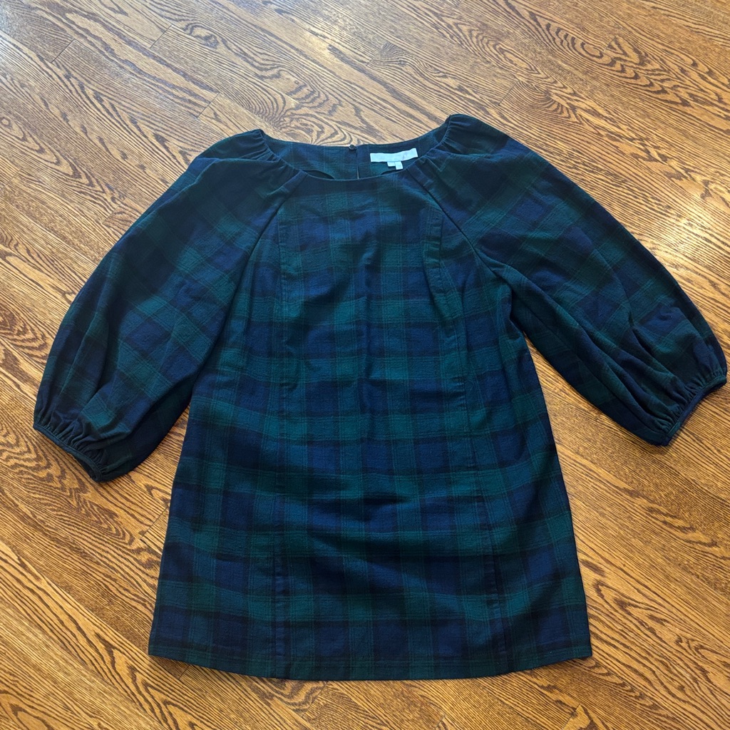 Hill House Navy & Green Plaid Dress